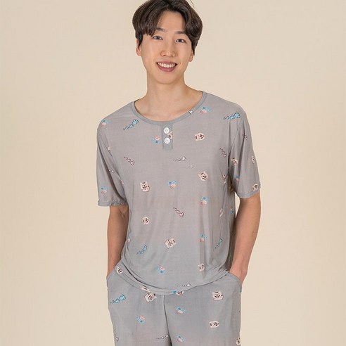 시원한 여름 남성 반팔잠옷