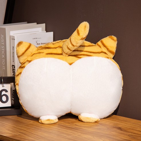 만화 호랑이 엉덩이 쿠션 사무실 낮잠 따뜻하다 손 가리다 가구 동물 쿠션 자동차 의자 차 베개, 갈색, 차베개20*20cm
