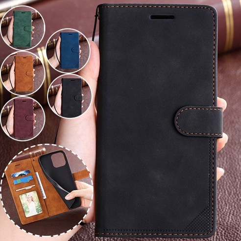 CaseDance 아이폰12 13 미니 가죽 지갑 폴더 케이스 iPhone 11 Pro Max XR X/XS SE 8 7 6 Case 카드/지갑형/핸드스트랩/킥스탠드