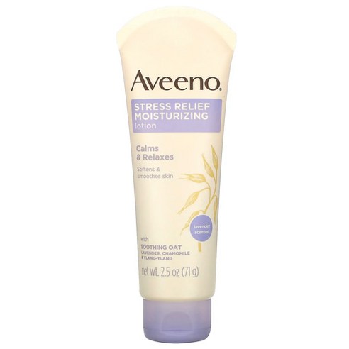 Aveeno 손상 피부 건강 관리 모이스처라이징 로션 라벤더 71g 1팩, 2개
