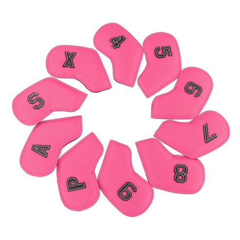 아이언 커버 PU 골프 아이언커버 골프채헤드 커버 10pcs, 핑크
