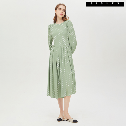 시슬리 릴리 도트 플리츠 원피스 SAOP08111_MT865488