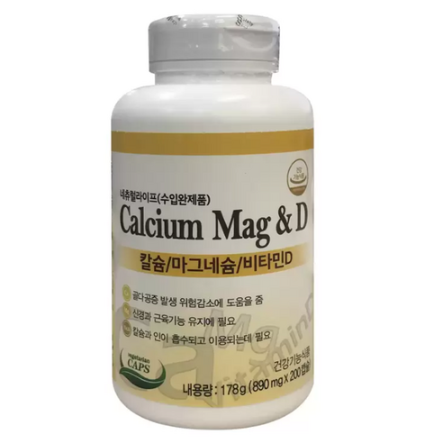 네츄럴라이프 칼슘 마그네슘 비타민D 200캡슐, 200정, 1개