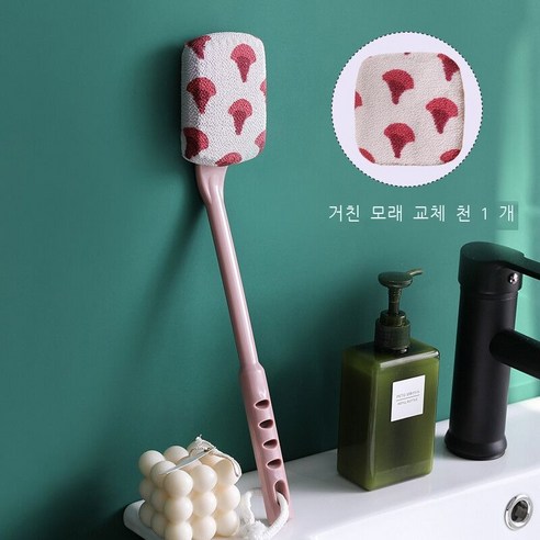 때밀이 신기 목욕 닦다 등 긴 손잡이 강력 밀다 진흙 구애받지 않다 때밀이 수건 여자 등 목욕 솔 때밀이 신기량 대종우 핑크 굵은 모래 (대치포)