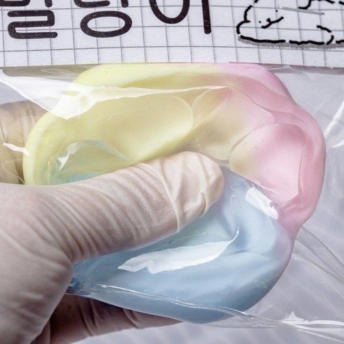 [이거쩌거] 발바닥 쫀득 말랑이 스트레스해소, 1개, 50g, 투명 파스텔