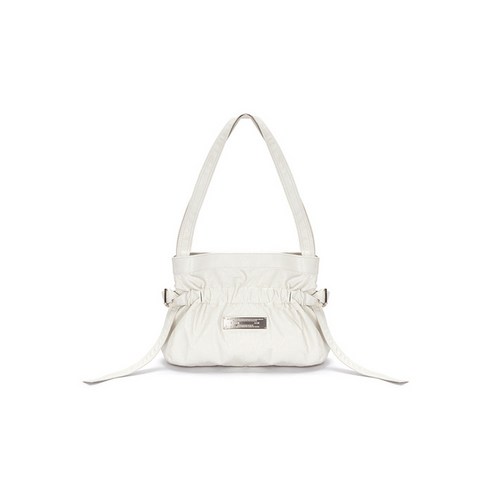 Matin Kim FAUX LEATHER SEASHELL MINI BAG IN IVORY