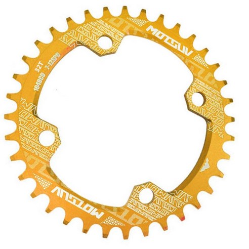 자전거 Chainring 32T 34T 36T 38T 접는 자전거 체인 반지 좁은 넓은 단일 속도 자전거 체인 가이드 링, 골드 32T, 104 BCD, 알루미늄 합금