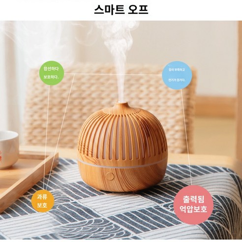 레트로 버섯구름 가습기 충전 비구름 백색소음 빗소리, usb빈티지라이트우디