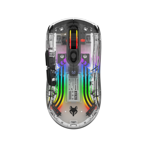 XYH20 충전식 무음 무선 마우스 2.4G+블루투스 5.0 RGB 게이밍 마우스, Black