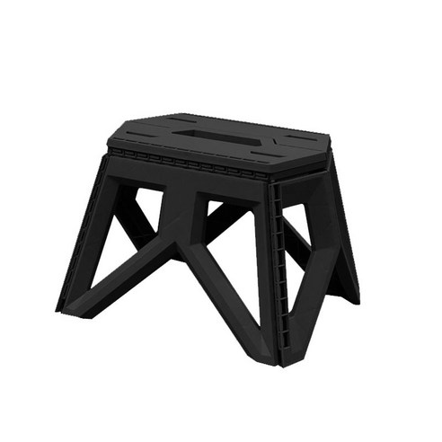 [SW] 일본식 휴대용 야외 접는 의자 캠핑 낚시 의자 높은 부하 베어링 강화 PP 플라스틱 삼각형 의자, Black