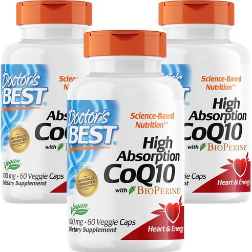 닥터스베스트 하이 앱솔션 CoQ10 100mg 베지 캡 비건, 60정, 3개