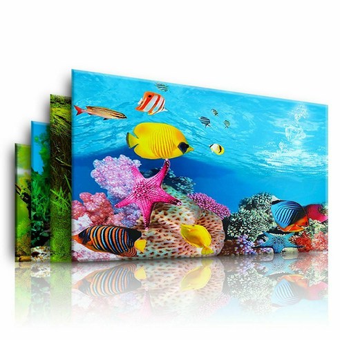 수족관 풍경 스티커 포스터 물고기 탱크 3D 배경 그림 스티커 Doubl, 50X80cm, 중국