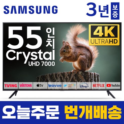 삼성 55인치 TV 4K 울트라HD UHD 스마트 LED TV 55CU7000 23년형 유튜브 넷플릭스 디즈니, 4.지방권스탠드