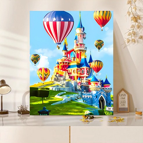 액자 캔버스형 보석십자수 DIY 키트 40 x 50 cm, SZX079.칠채성