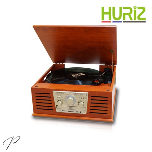 휴라이즈 턴테이블 블루투스 오디오 스피커 CD 플레이어, HR-TS100, 혼합색상