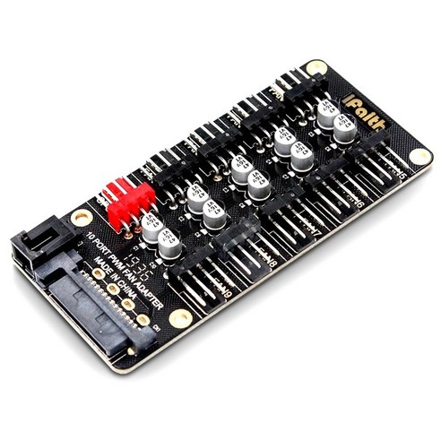 Retemporel JEYI 마더보드 4Pin PWM 허브 온도 제어 속도 조절 팬 컨트롤러, 1개, 검은 색