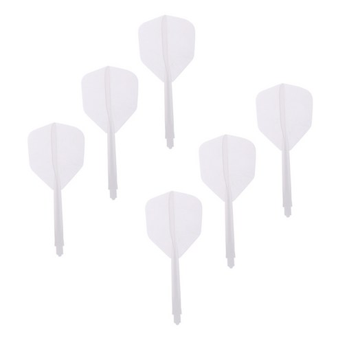 SJSHOP 6 조각 투명 2BA 스레드 다트 샤프트 및 다트 항공편 연결, 1개, 화이트