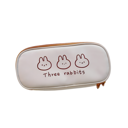 비니앤빈 귀여운 곰돌이 토끼 필통 파우치 학생, Three Rabbits, 1개, 1개