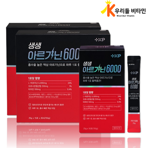 고함량 아르기닌 6000 액상 스틱, 1세트, 60회분