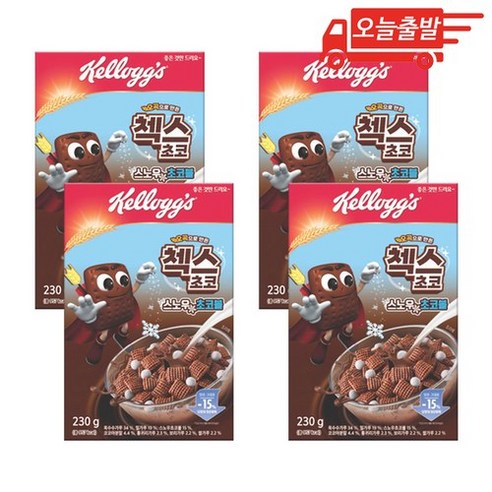 오늘출발 켈로그 오곡으로 만든 첵스초코 스노우 초코볼 230g 4개