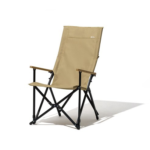 모비가든 높이 등받이 폴딩 캠핑 알루미늄 접이식 의자, 블랙