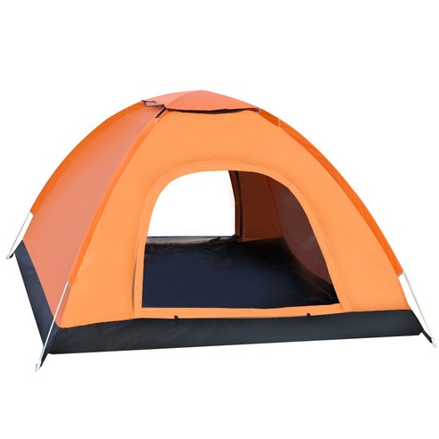 CAICHEN 3-4인용 자동 캠핑 텐트, 두껍고 방수성이 뛰어난 야외텐트, 1인용 싱글 및 3-4인용 더블 오픈, 흑녹색. 캠핑전문관
