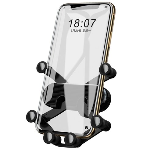 공기 배출구 자동차 브래킷 iPhone13ProMax/Samsung 컴팩트하고 안정적이고 조용합니다-둥근 입 스타일/레귤러 스타일, 둥근 입의 경우, 검은 색
