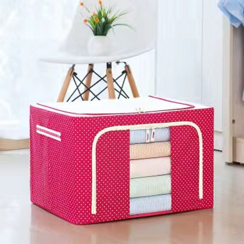 의류 수납함 수납함, 22L(39*29*20cm), 옥스포드 천의 빨간 점