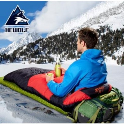 침낭 오리털 캠핑 휴대용 방한 침낭, 퍼플, 1개