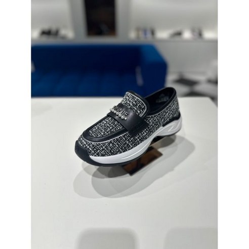 [슈콤마보니]Tweed slip-on sneakers(black)_DG4DA23530BLK