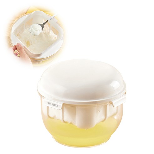 SMABAT 대용량 그릭요거트 메이커 대용량 유청분리기 그릭요거트 유청분리기 홈메이드 그릭요거트 꾸덕 그릭요거트 3L 화이트, 1개