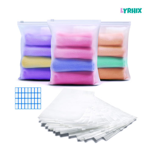 LYRHIX 의류지퍼백 지퍼백대형 대형지퍼백 옷지퍼백 옷보관지퍼백, 스크럽 소재, 20개입, 1개