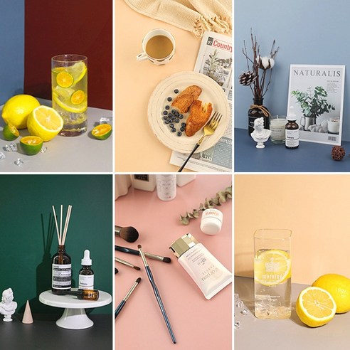 팬톤 컬러 양면 촬영용 대리석 배경지 사진 촬영 소품 모음 스튜디오201, 양면패턴 - F. 회색(흰페인트)벽, 1개