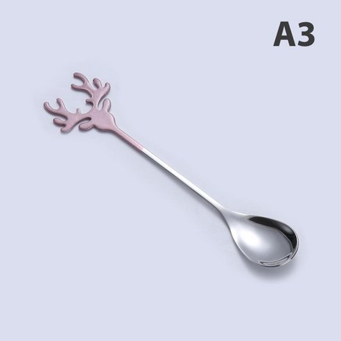 2022 메리 크리스마스 엘크 숟가락 크리스마스 파티 식기 장식품 크리스마스 Decorat, 하나, A3