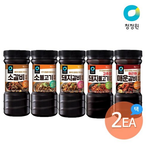 청정원 청정원 고기양념 840g 5종 3개 선택(불고기/갈비/제육/매운갈비), 돼지갈비양념장2개 + 돼지불고기양념장1개