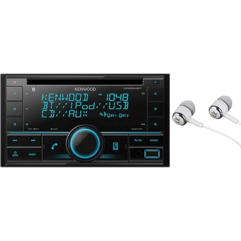 켄우드 더블딘 인대시 CDMP3USB 블루투스 AMFM 카 스테레오 수신기 고해상도 오디오 호환 판도라아이하트 라디오스포티파이아이폰 및 안드로이드 앱 준비 알파소닉 이어버드