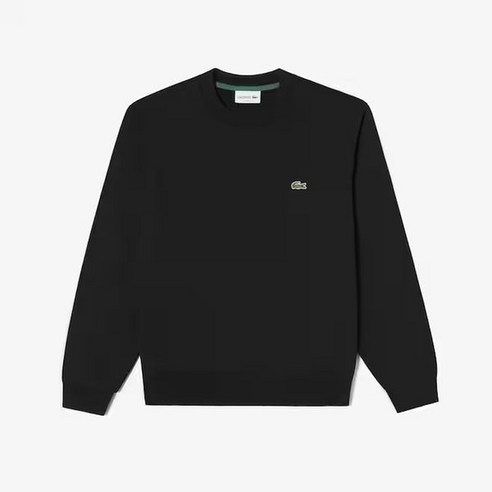 LACOSTE 라코스테 공식스토어 남성베이직 라운드 맨투맨 티셔츠SH1645-54G 031블랙 1105552