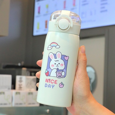ZZJJC 아이디어 보온병 아이디어 텀블러 아웃도어 보온병, 아름다운 하루, 360ml