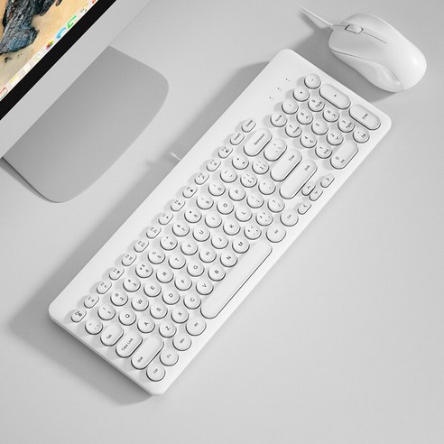 USB 유선 게이밍 키보드 MACBOOK XIAOMI 노트북 매직 마우스 세트 PC 게이머 자동 키트, White Set, 하나, 하나