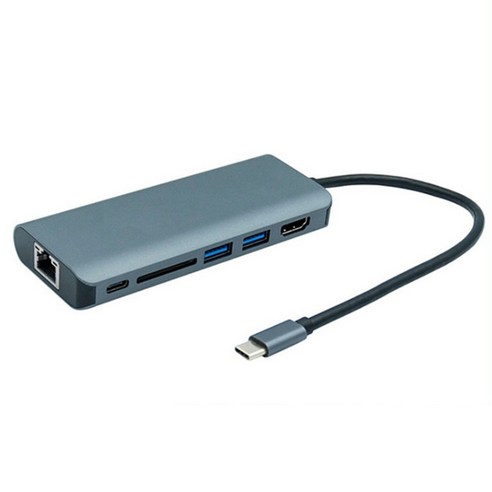 MacBook 용 USB C 허브 6 in 1 USB C 어댑터 유형 -C HDMI + PD + USB3.0 + SD 카드 리더, 회색, 하나
