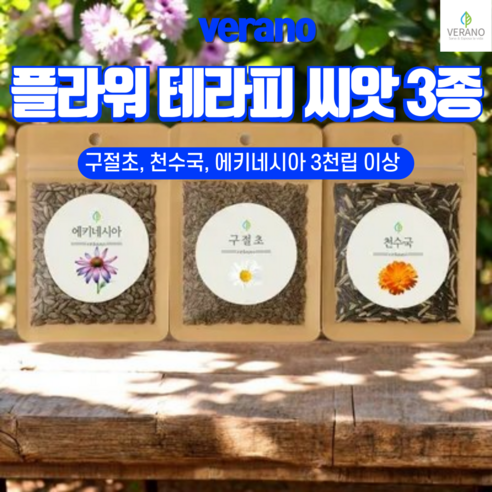 [베라노] 구절초 천수국 에키네시아 씨앗 3종 세트 3천립이상 10평 파종 노지직파 플라워 테라피 종자 꽃씨 - 꽃씨앗 | 쿠팡