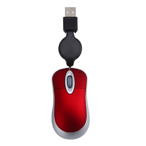 미니 USB 유선 마우스 개폐식 케이블 98 2000 XP 비스타 쉬게 Windows 용 작은 작은 마우스 1600 DPI 광학 컴팩트 여행 마우스 (레드), 하나, 보여진 바와 같이