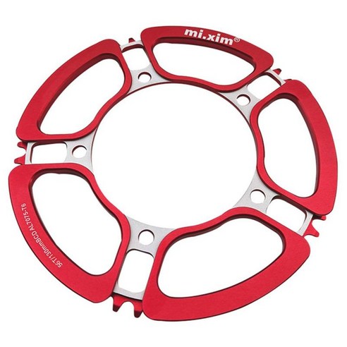 MTB 로드 바이크 체인 알루미늄 56T 체인링 130 BCD 로드 바이크 MTB 접이식 자전거용 좁은 와이드 체인, 234mm, 알루미늄 합금, 레드