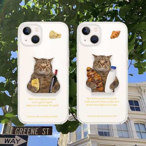 귀여운 아이폰 케이스  빵은 든 고양이 ver.2 디자인 젤리케이스 그립톡 케이스 아이폰 갤럭시 전기종