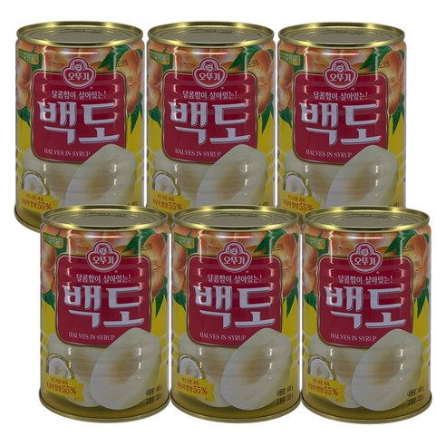 오뚜기 백도 복숭아 통조림 400g 6개