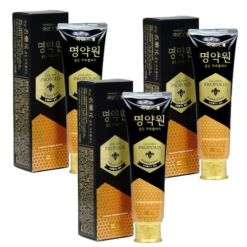 (더싼유통) 죽염 명약원 골든 프로폴리스 치약 120g (5일 사용후 달라지는 잇몸건강), 3개