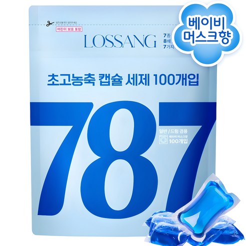 787 딥 클린 초고농축 캡슐 세제, 1개, 100개입