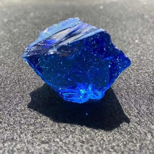 바다 Bule 크리스탈 스톤 컬러 유약 유리 크리스탈 장식 홈 인테리어, {"크기":"1pcs(25-30g)"}, 라이트 옐로우