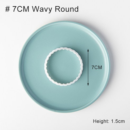 물결 모양 원형 사각형 쿠키 커터 금형 아치 직사각형 모양의 축복 프레임 퐁당 커팅 다이 베이킹 케이크 장식 도구, [02] PC0432-Round 7CM
