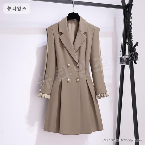 빅사이즈 통근 원피스 더블 패치 정장 스커트 뉴타임즈 Z165K864